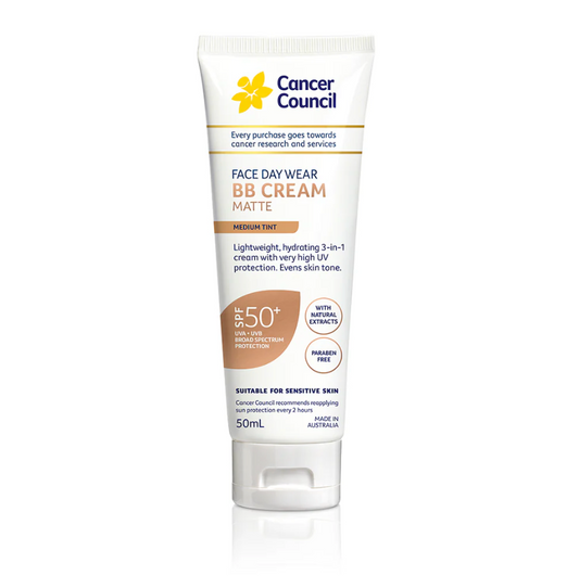 Cancer Council Face Day Wear BB Cream Matte Medium Tint SPF 50+ 50ml